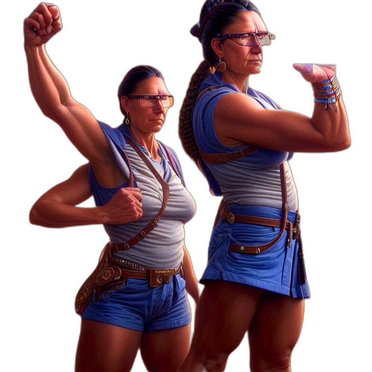 concept art, epic, portrait, slightly, muscular, indigenous, visionary, woman transparent PNG cut-out