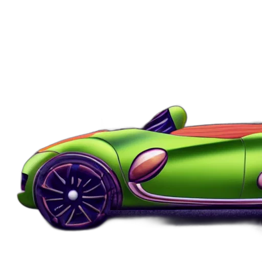 car, 3d render, concept art, photorealistic, watercolor, neon, green, colorful transparent PNG cut-out