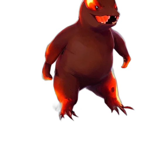 creature, dragon, animal, concept art, 3d render, fantasy art, pixel art, red transparent PNG cut-out