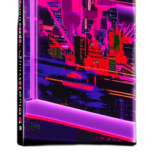cyberpunk, vaporwave, concept art, 3d render transparent PNG cut-out