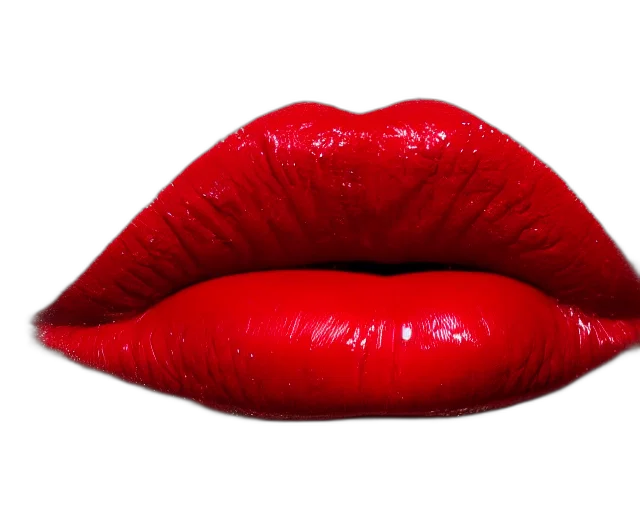 photorealistic, red, big, plump, lips, lipgloss, reflecting transparent PNG cut-out