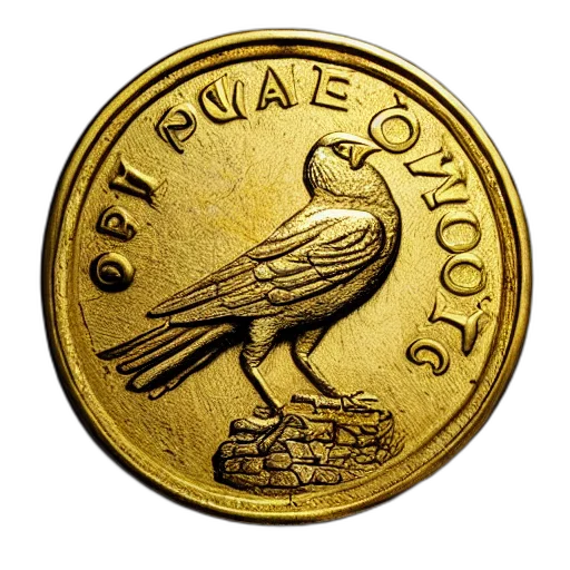 jewelry, gold, coin, depicting transparent PNG cut-out