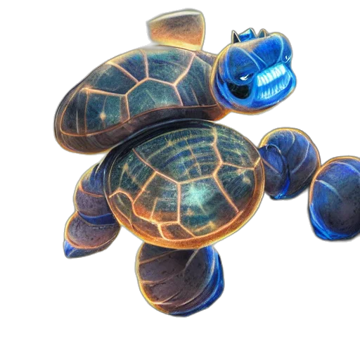 animal, creature, 3d render, concept art, matte, painting, pokemon, blastoise transparent PNG cut-out