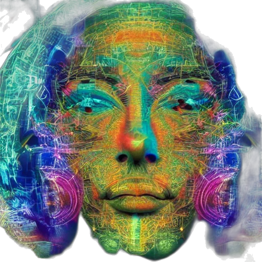 face, mask, robot, vaporwave, photorealistic, cyberpunk, what, consciousness transparent PNG cut-out