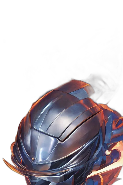 mask, robot, face, weapon, concept art, comic book art, fantasy art, 3d render transparent PNG cut-out