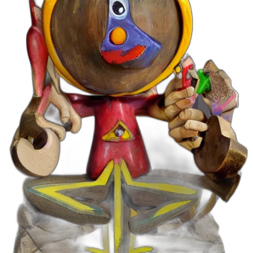 robot, staff, mask, crown transparent PNG cut-out