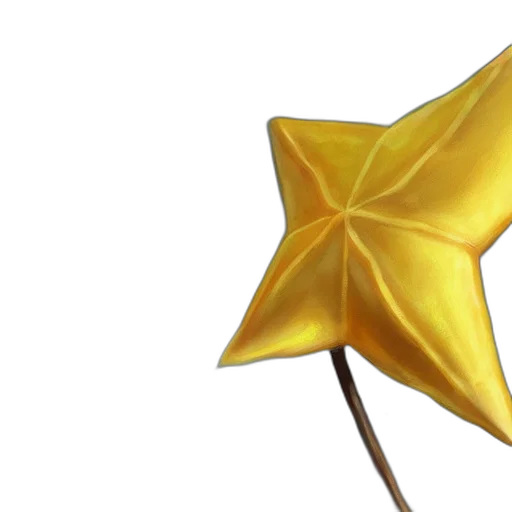 staff, umbrella, crown, hat, 3d render, photorealistic, yellow, star transparent PNG cut-out