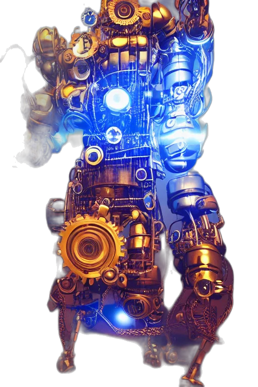 robot, mask, weapon, face, concept art, cyberpunk, comic book art, 3d render transparent PNG cut-out