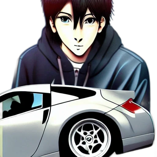 car, jacket, face, anime transparent PNG cut-out
