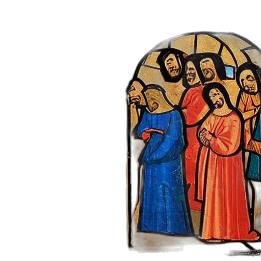medieval, painting, people, wearing, headsets transparent PNG cut-out