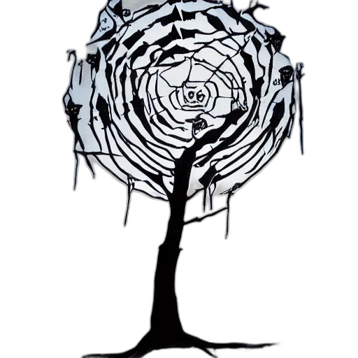 tree, crown, umbrella, staff, concept art, comic book art, fantasy art, cartoon transparent PNG cut-out