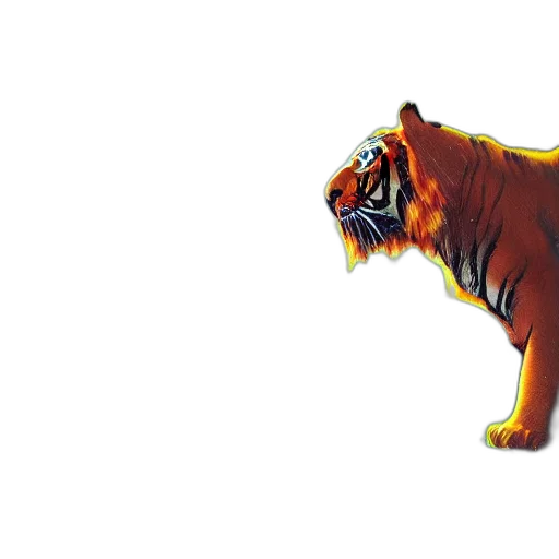 animal, creature, concept art, 3d render, watercolor, photorealistic, tiger, made transparent PNG cut-out
