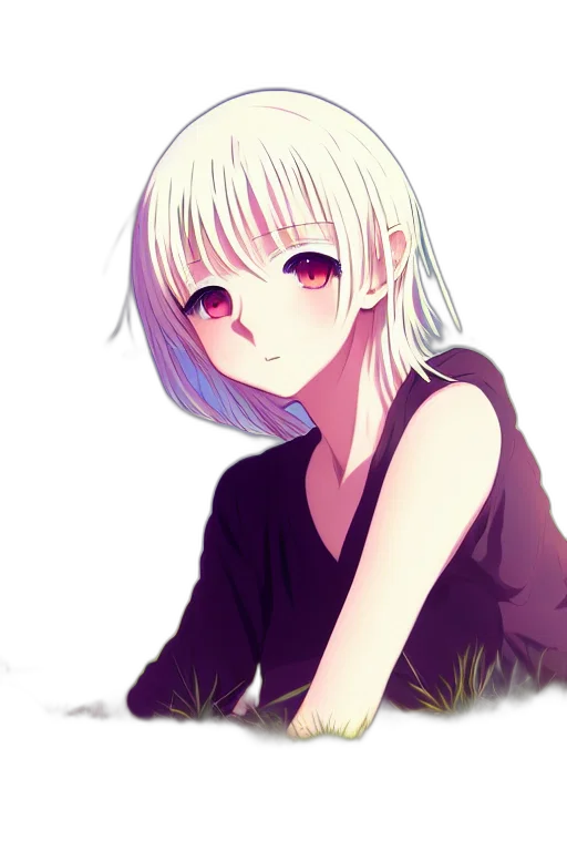 dress, face, flower, creature, anime, pixel art, cartoon, fantasy art transparent PNG cut-out