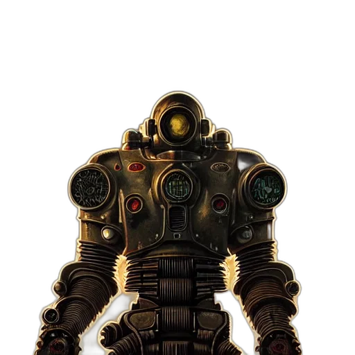 robot, weapon, staff, mask, concept art, fantasy art, comic book art, cyberpunk transparent PNG cut-out