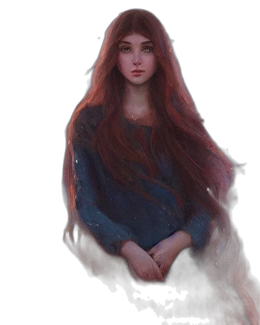 dress, face, hair, creature transparent PNG cut-out