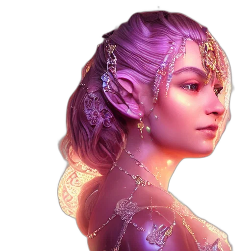 face, dragon, creature, hair, fantasy art, concept art, cyberpunk, 3d render transparent PNG cut-out