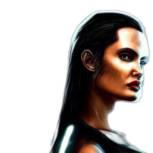 face, photorealistic, concept art, fantasy art, cyberpunk, angelina, jolie, hulk transparent PNG cut-out