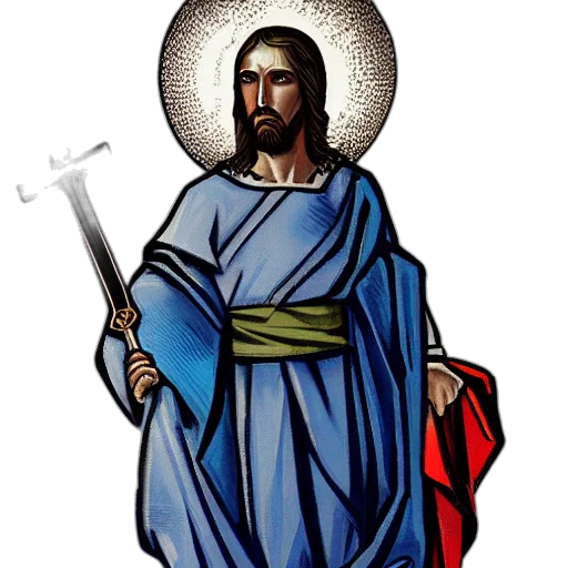 staff, sword, weapon, pixel art, ironclad, jesus, blue, shield transparent PNG cut-out