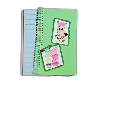 3d render, concept art, vaporwave, pastel, scrapbook, college, poster, notebook transparent PNG cut-out