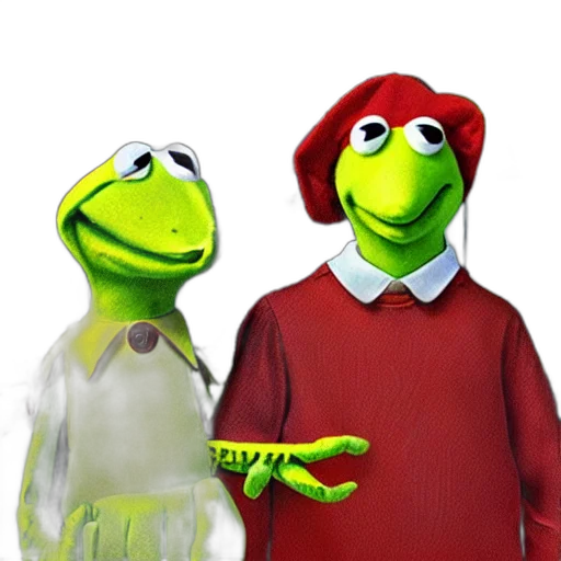 jacket, mask, animal, 3d render, concept art, photorealistic, snow, kermit transparent PNG cut-out