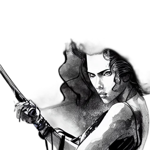 sword, weapon, staff, fantasy art, comic book art, pencil sketch, concept art, fire transparent PNG cut-out