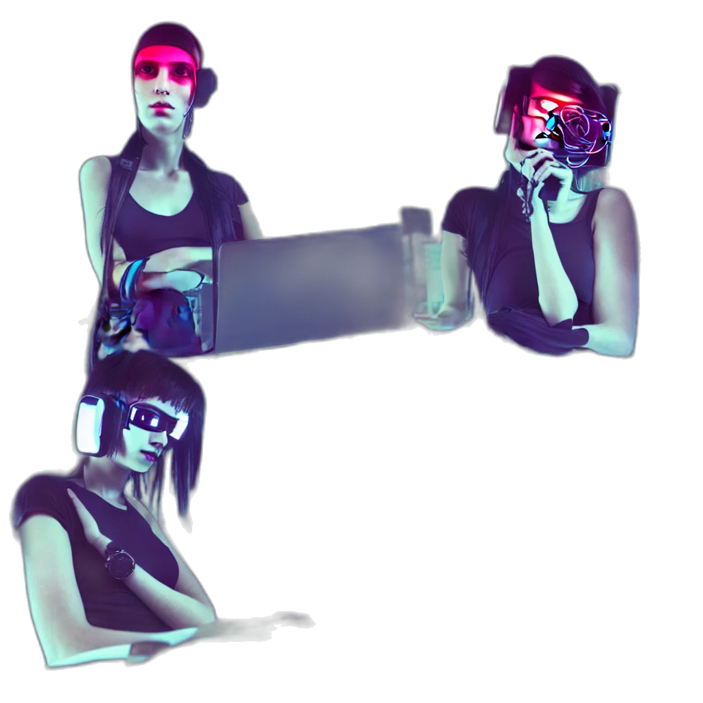mask, robot, weapon, staff, concept art, cyberpunk, vaporwave, 3d render transparent PNG cut-out