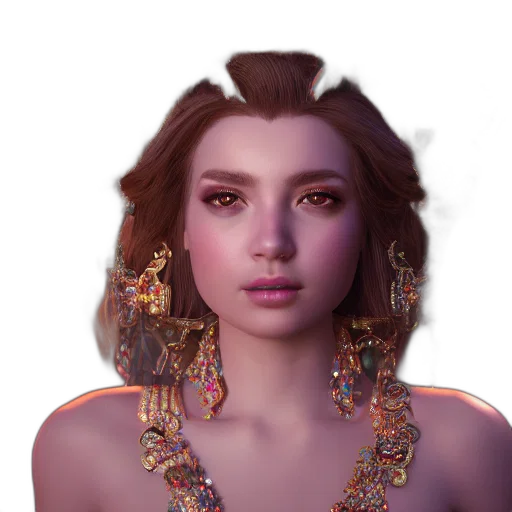 jewelry, face, crown, mask, fantasy art, photorealistic, concept art, 3d render transparent PNG cut-out