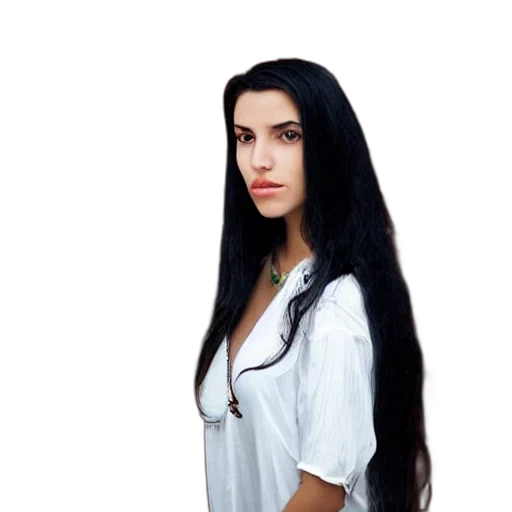 hair, face, jewelry, staff transparent PNG cut-out