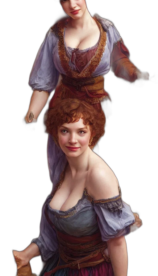 dress, face, crown, staff transparent PNG cut-out