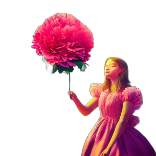 flower, dress, concept art, fantasy art transparent PNG cut-out
