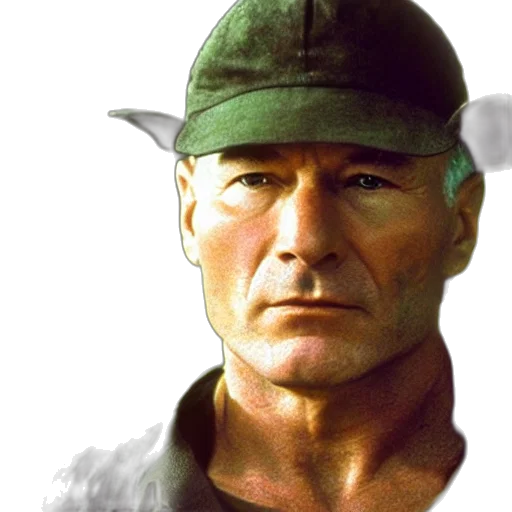 face, hat, weapon, photorealistic, concept art, fantasy art, 3d render, green transparent PNG cut-out