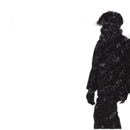 jacket, staff, mask, face, concept art, photorealistic, 3d render, pixel art transparent PNG cut-out