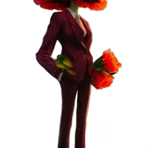 flower, dress, staff, crown transparent PNG cut-out