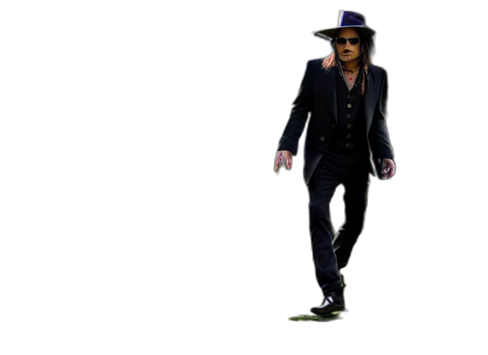 jacket, hat, staff, robot transparent PNG cut-out