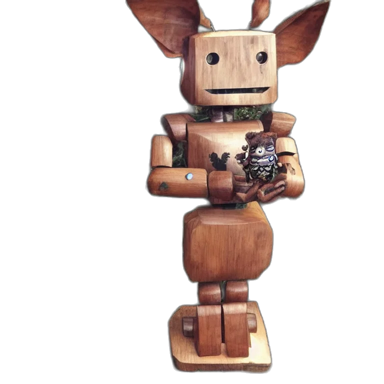 robot, animal, weapon, staff, concept art, 3d render, pixel art, fantasy art transparent PNG cut-out