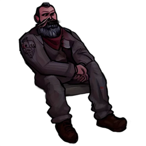 jacket, staff, pixel art, concept art, comic book art, cartoon, very, ugly transparent PNG cut-out
