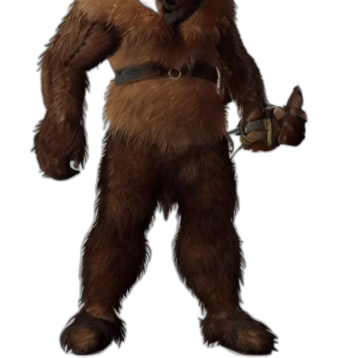 staff, animal, creature, concept art, fantasy art, 3d render, furbolg, male transparent PNG cut-out