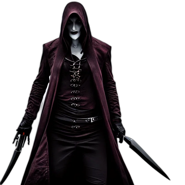 jacket, mask, concept art, 3d render, fantasy art, dark, photo, vampire transparent PNG cut-out