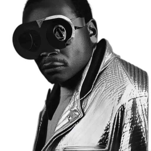 jacket, face, staff, robot transparent PNG cut-out