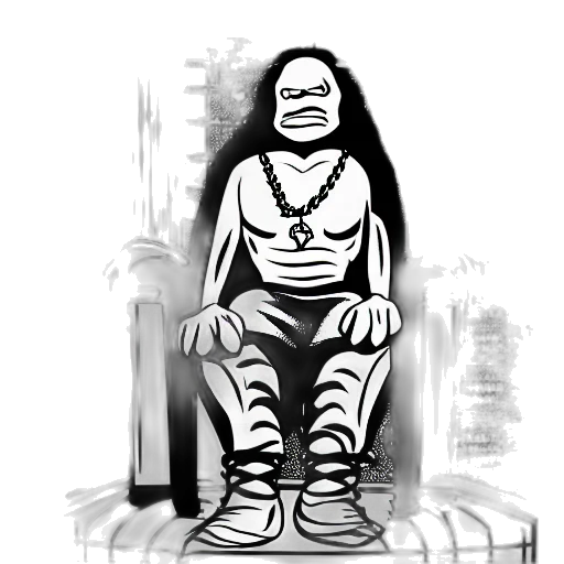 creature, crown, robot, face, concept art, cartoon, comic book art, pencil sketch transparent PNG cut-out