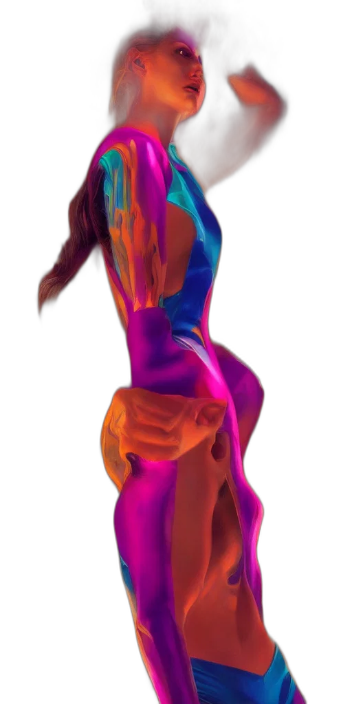 dress, robot, face, mask, 3d render, concept art, vaporwave, cyberpunk transparent PNG cut-out
