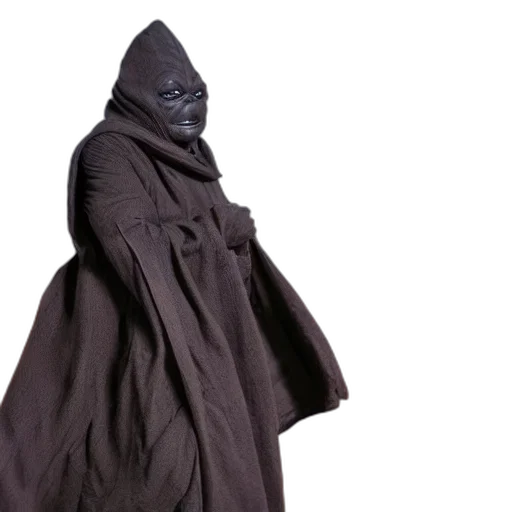 jacket, mask, creature, staff transparent PNG cut-out