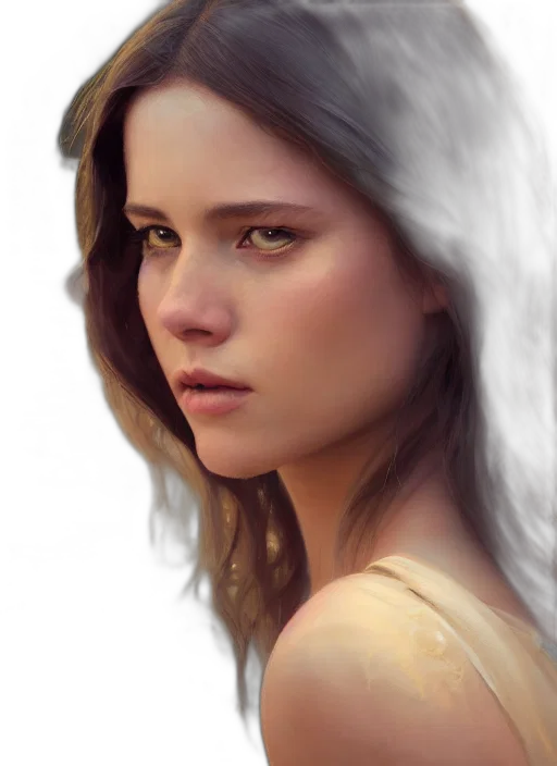 face, hair, crown, jewelry, photorealistic, fantasy art, oil painting, concept art transparent PNG cut-out