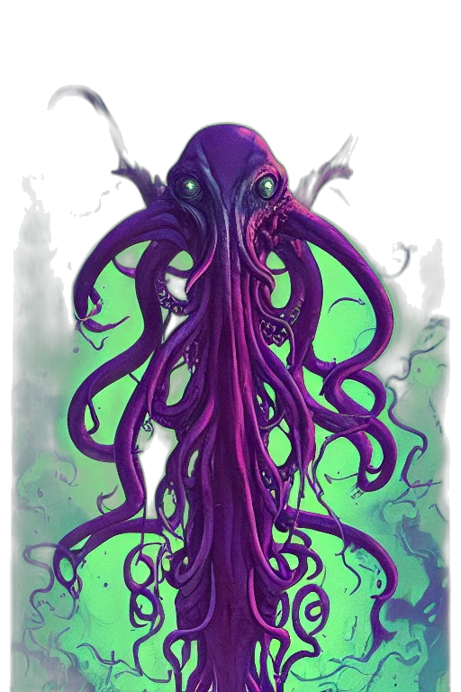 creature, hair, staff, concept art, fantasy art, comic book art, pixel art, green transparent PNG cut-out