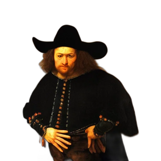 hat, staff, jacket, sword transparent PNG cut-out