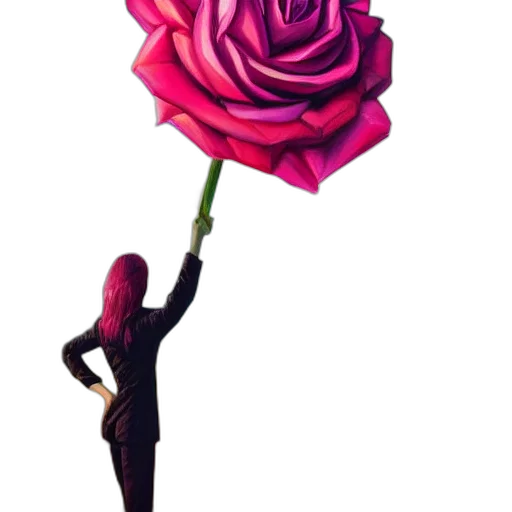 flower, staff, weapon, umbrella, 3d render, concept art, photorealistic, pixel art transparent PNG cut-out