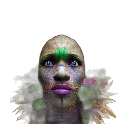 face, mask, creature, robot, photorealistic, 3d render, concept art, fantasy art transparent PNG cut-out
