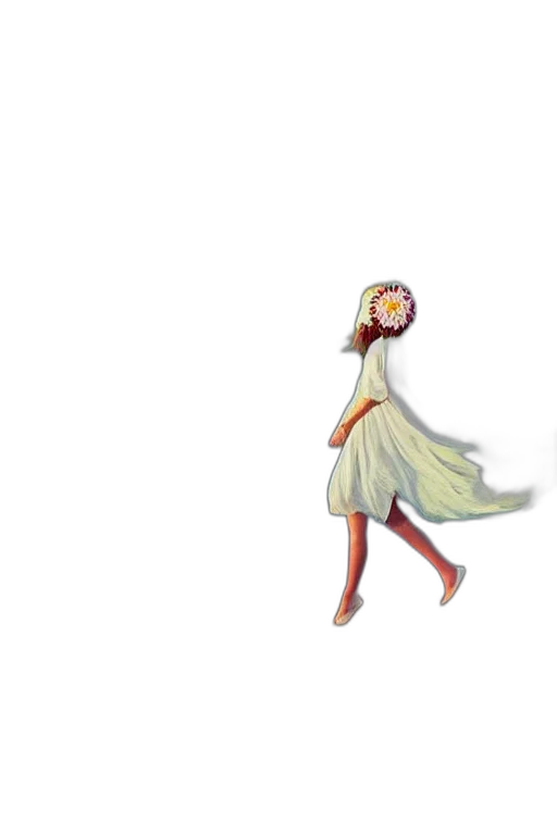 dress, creature, staff, robot transparent PNG cut-out