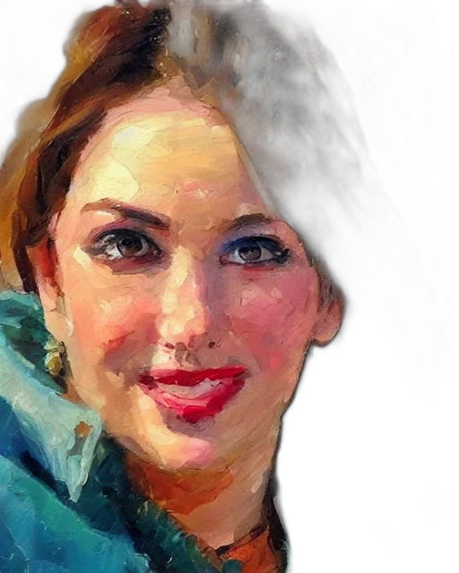 face, photorealistic, oil painting, watercolor transparent PNG cut-out