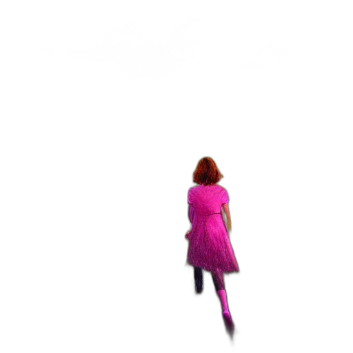 dress, jacket, umbrella, staff, 3d render, pixel art, vaporwave, concept art transparent PNG cut-out